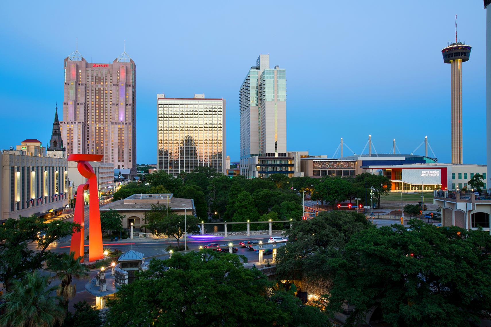 San Antonio Skyline at night by Texas Travel Photographer Shannon O'Hara