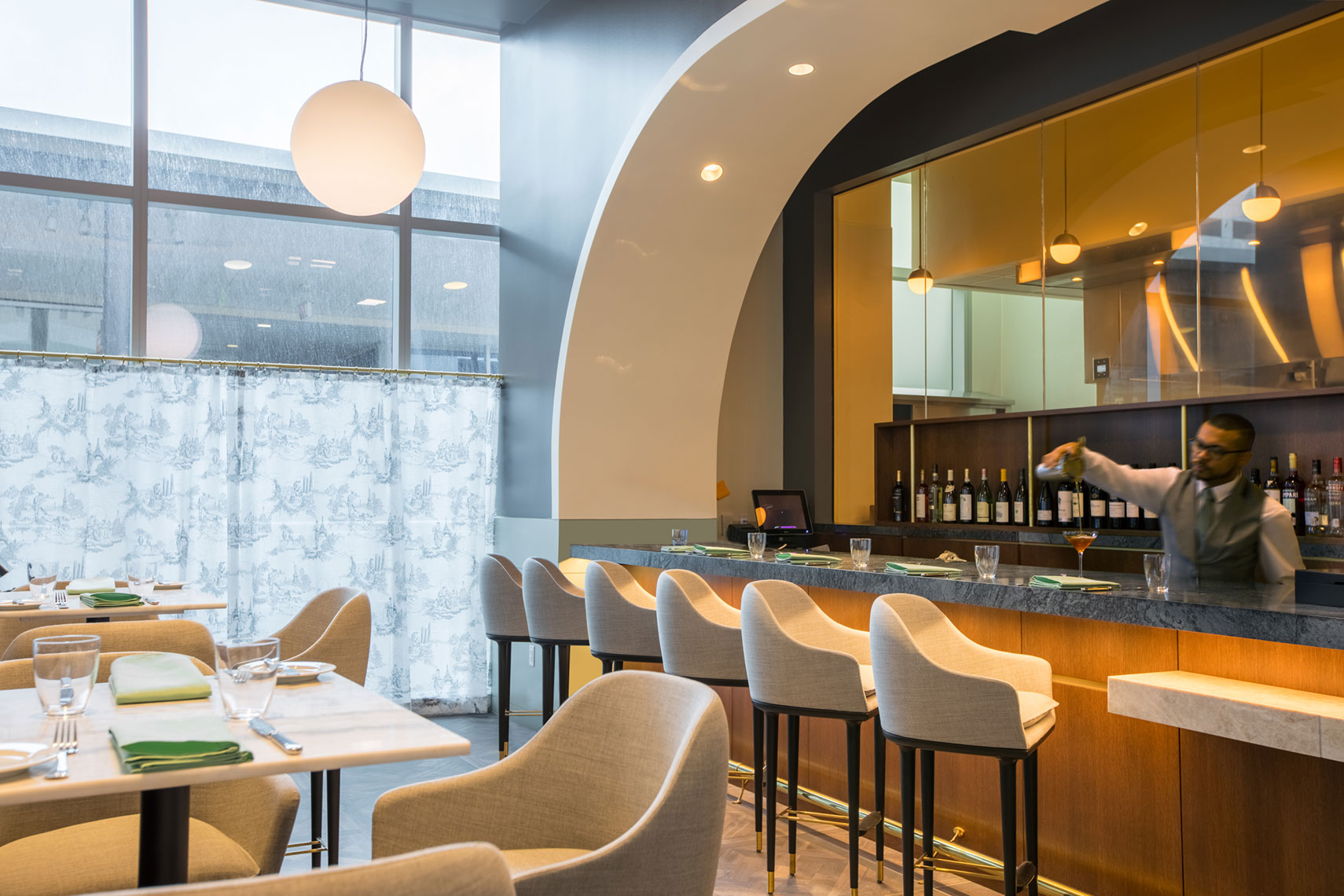 Hotel Alessandra restaurant at GreenStreet in Houston by Texas Hotel Photographer Shannon O